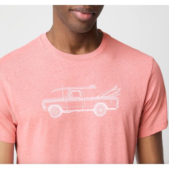 J.Crew Surf Ready Tuck Graphic Tee Shirt Cotton Blend Crewneck Blush Mens XL - Picture 2 of 10